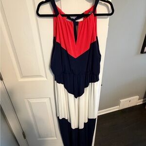 Vince Camuto Red and Navy Dress